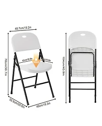 Sugift Portable Folding Chair Set with Durable Steel Frame 4 Pack