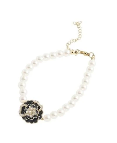 Sohi Womens Silver Rose Strand Bracelet