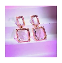 Sohi Women's White Geometric Drop Earrings