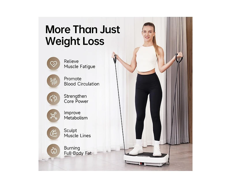 Joroto Vibration Plate Exercise Machine – Full Body Vibrating Platform with Remote Control, 2 Resistance Bands, and 330LBS Weight Capacity for