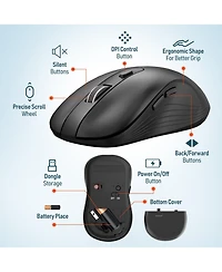 Delton 90X Bluetooth Headset with Usb Dongle, 1080p Usb Webcam with Adjustable Mounting Clip, Wireless Keyboard and Mouse Combo, Compatible with Lapto