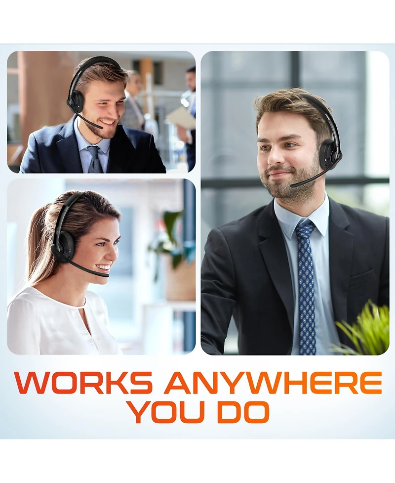 Delton 60X Wireless Headset with Noise Cancelling Microphone for Work, Bluetooth Headset for Calls with Usb Dongle, Specially Designed for Ms Team, Me