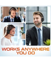 Delton 60X Wireless Headset with Noise Cancelling Microphone for Work, Bluetooth Headset for Calls with Usb Dongle, Specially Designed for Ms Team, Me