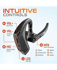 Delton Wireless Headset, Bluetooth Earpiece with Noise Canceling Microphone, Battery Display Charging Case Usb Dongle for Pc/Laptop/Mac/Phones, Compat