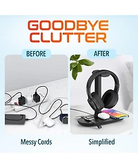 Delton M101 Wireless Computer Headset with Wireless Charger & Desktop Holder