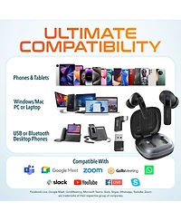 Delton T50 Wireless Earbuds with 4 Enc Microphones, Noise Cancelling Earbuds Wireless, Compatible with Windows/Mac/Pc/Laptops/Phones, Black