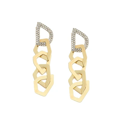 Sohi Women's Gold Link Drop Earrings