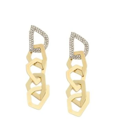Sohi Womens Gold Link Drop Earrings