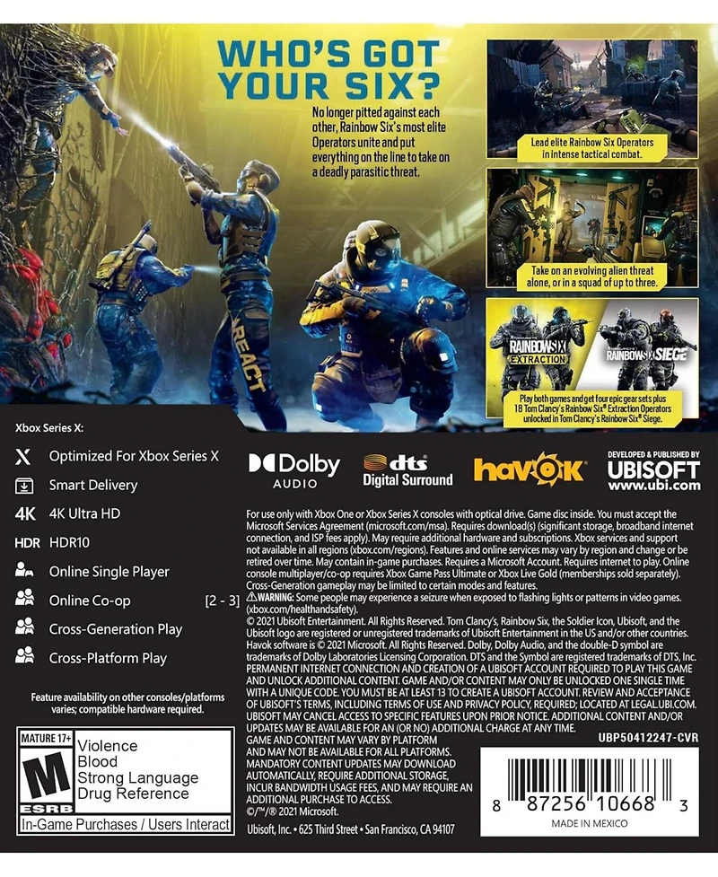 Ubisoft Tom Clancy's Rainbow Six Extraction Standard Edition for Xbox One and Xbox Series X
