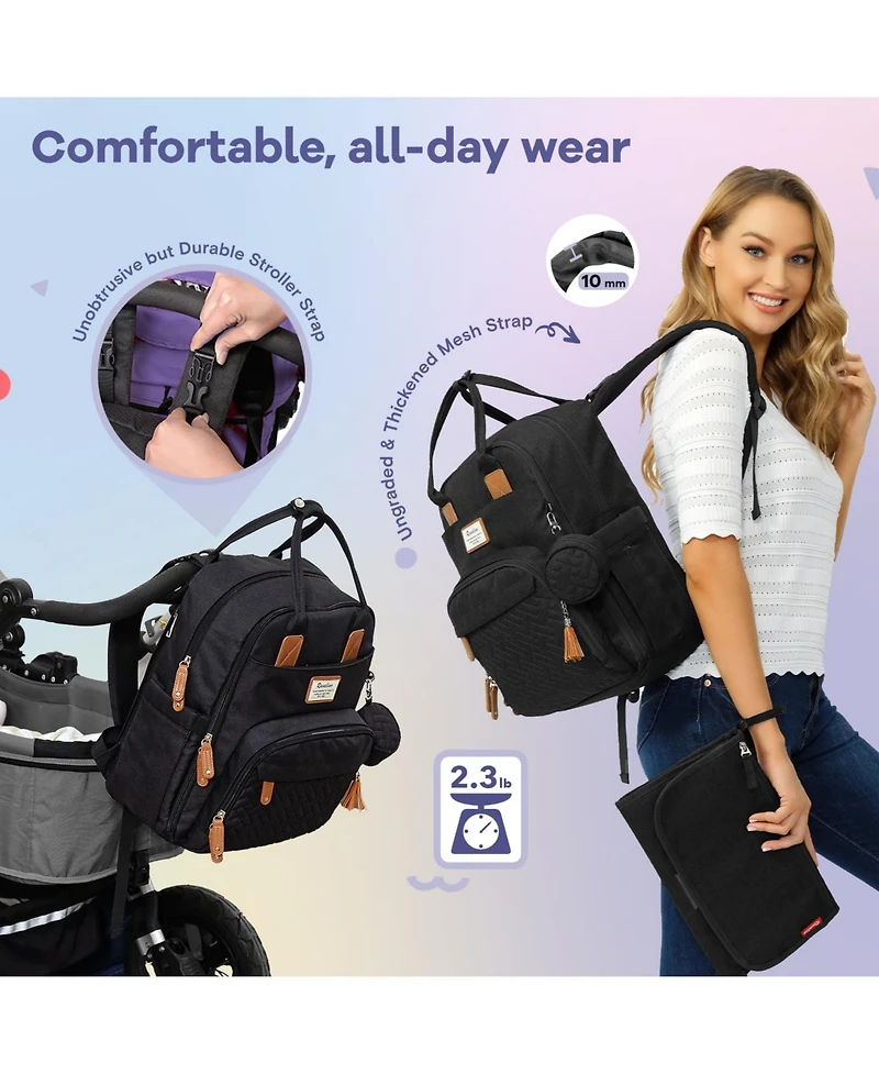 Ruvalino Baby Diaper Bag Backpack Multifunction Travel Maternity Changing
