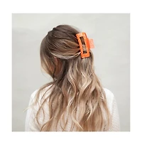 Large Rectangle Claw Clip - Orange