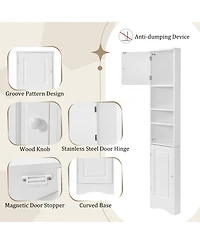 Casainc 66.9"H Tall Corner Cabinet with 2 Doors, Adjustable Shelves, Multi-Functional Storage