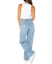 Celebrity Pink Juniors' High Rise Baggy Wide-Leg Curvy Jeans