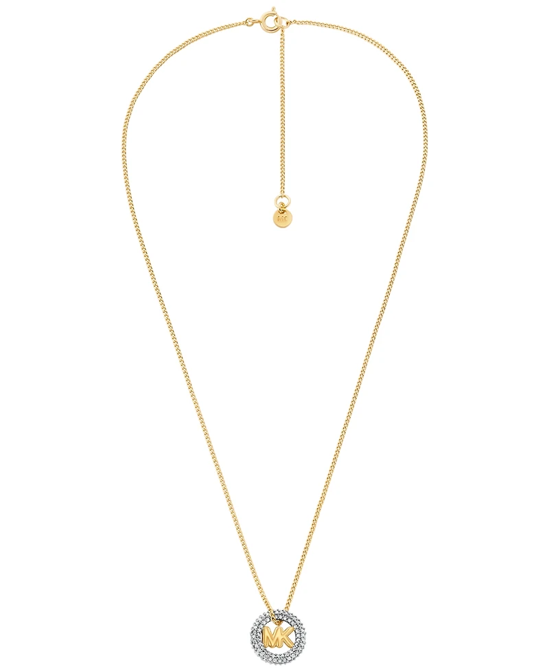 Michael Kors Pave Logo Pendant Necklace