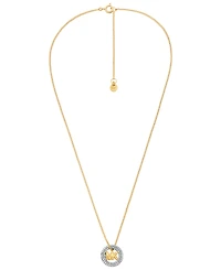 Michael Kors Pave Logo Pendant Necklace