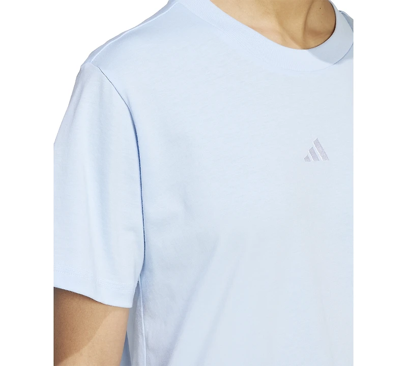 adidas Women's Short-Sleeve Cotton Crewneck Logo T-Shirt
