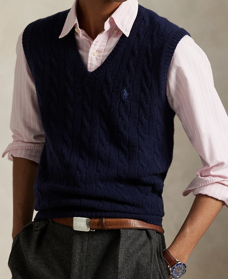 Polo Ralph Lauren Men's Cable-Knit Wool-Cashmere Sweater Vest