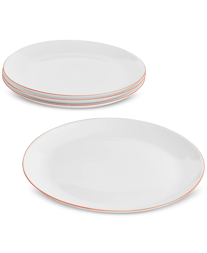 Arch Studio Opal Glass Rust Rim Dinner Plate, Set of 4, Exclusively at Macy's