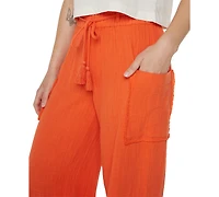 Roxy Juniors' Sea Goldie Wide-Leg Cotton Pants