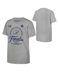 Fanatics Big Boys and Girls Gray Oklahoma City Thunder 2025 Nba Western Conference Champions Locker Room T-Shirt