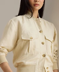 Lauren Ralph Women's Linen-Blend Bomber Jacket