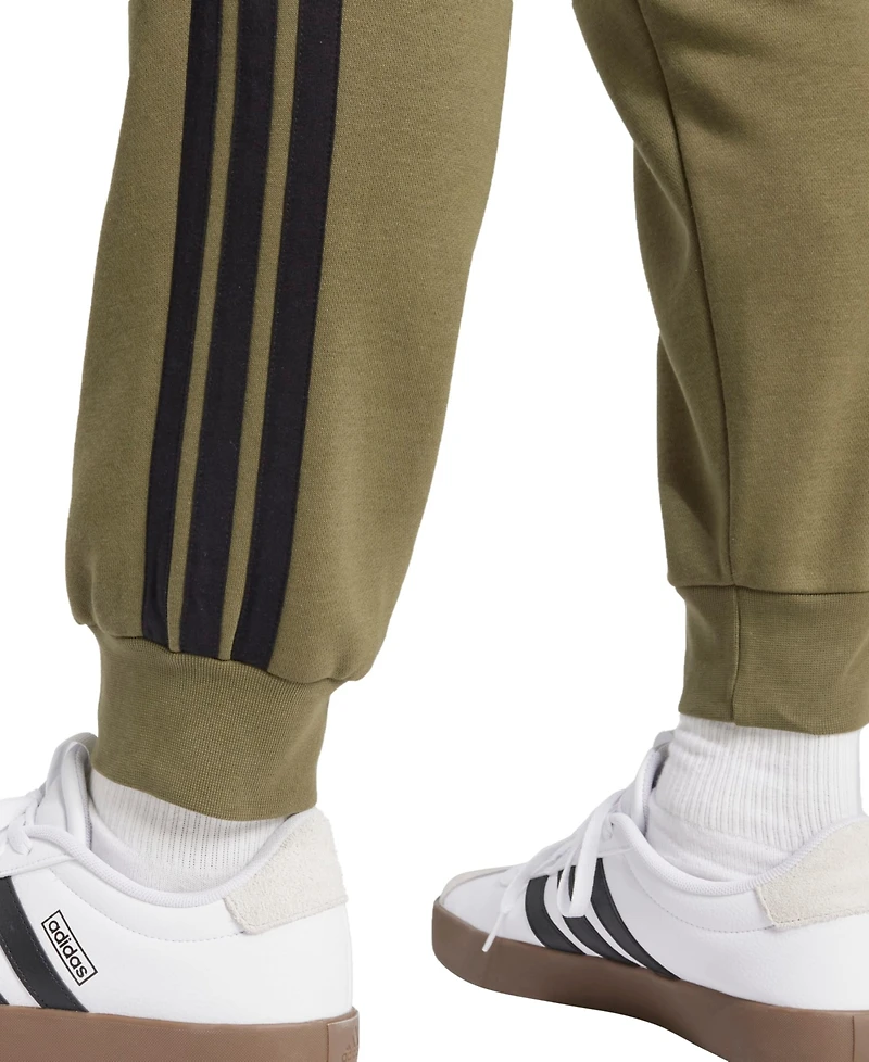adidas Men's Essentials Regular-Fit 3-Stripes Fleece Joggers