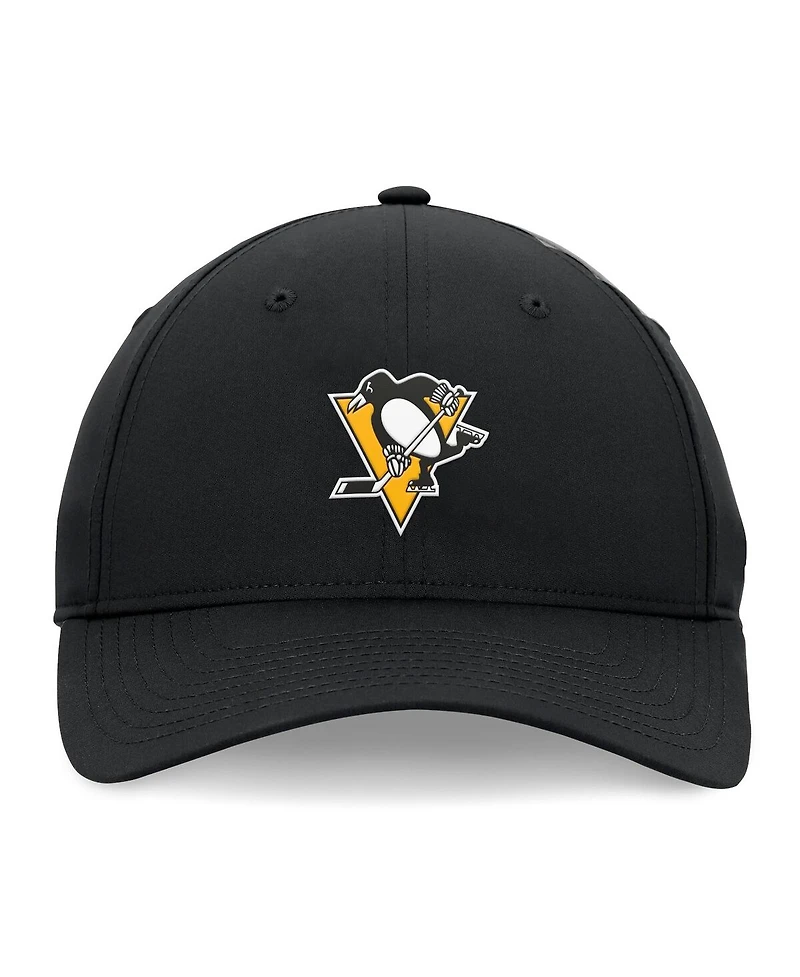 Fanatics Men's Black Pittsburgh Penguins Front Office Ripstop Adjustable Hat