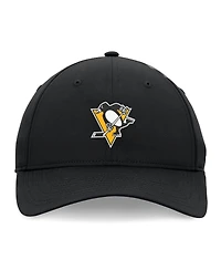 Fanatics Men's Black Pittsburgh Penguins Front Office Ripstop Adjustable Hat