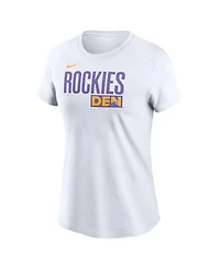 Nike Women's White Colorado Rockies 2025 City Connect Wordmark T-Shirt