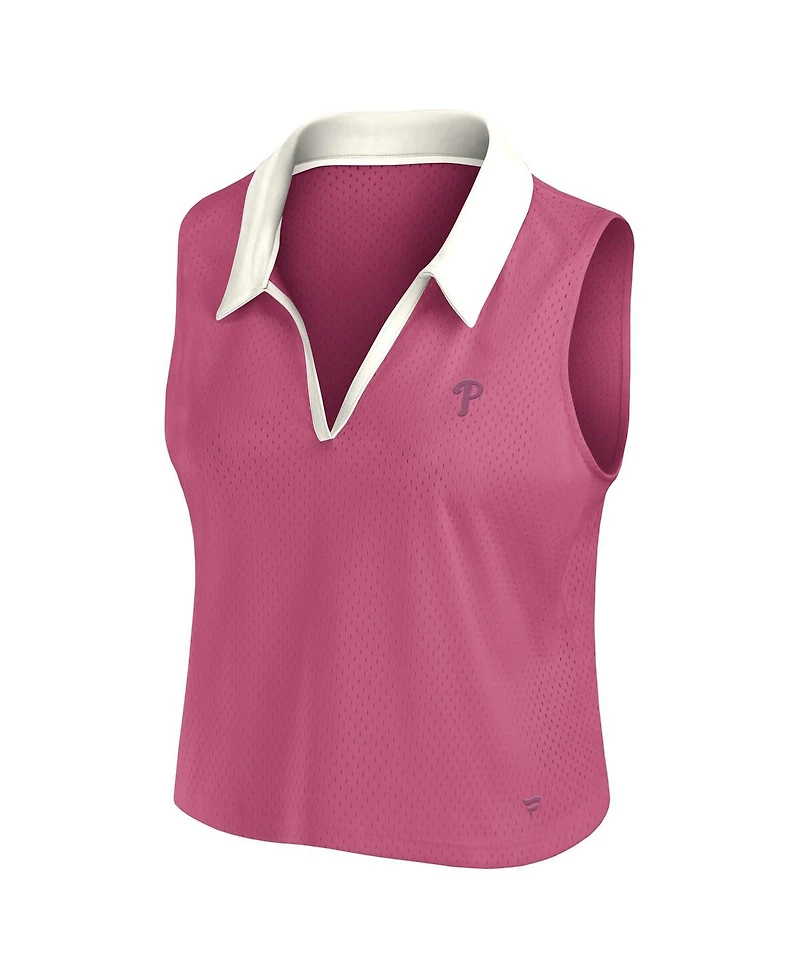 Fanatics Women's Pink Philadelphia Phillies Studio Wellness V-Neck Tank Top