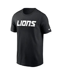 Nike Men's Black Detroit Lions Primetime Wordmark Essential T-Shirt