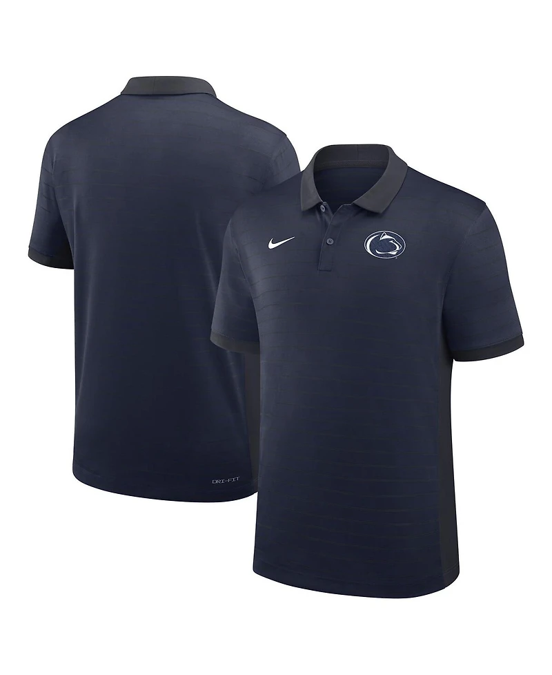 Nike Men's Navy Penn State Nittany Lions 2025 Early Season Coaches Sideline Victory Stripe Performance Polo Shirt