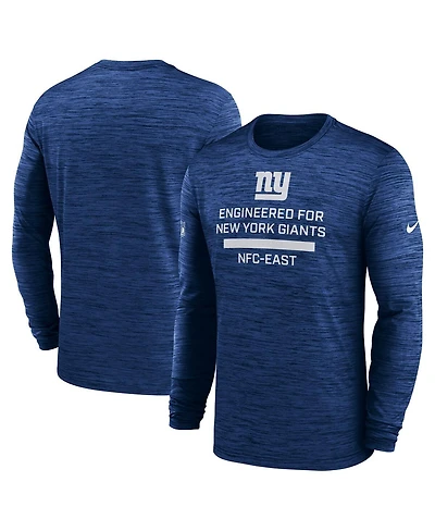 Nike Men's Royal New York Giants Sideline Velocity Performance Long Sleeve T-Shirt