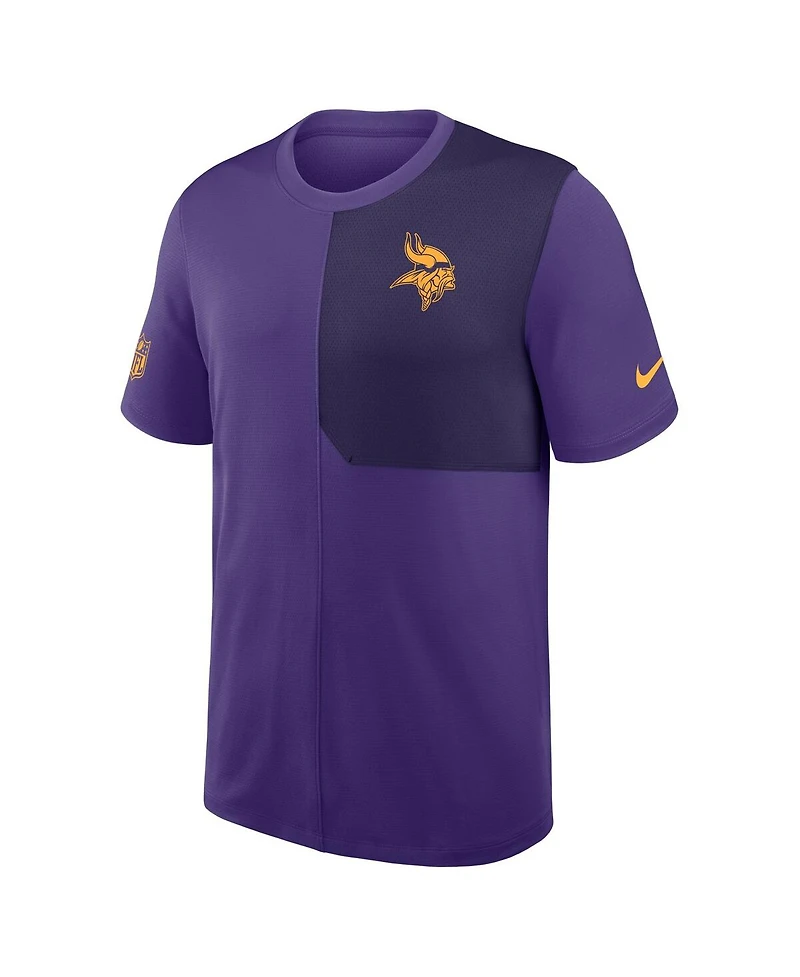 Nike Men's Purple Minnesota Vikings Sideline Uv Performance Coach Shirt