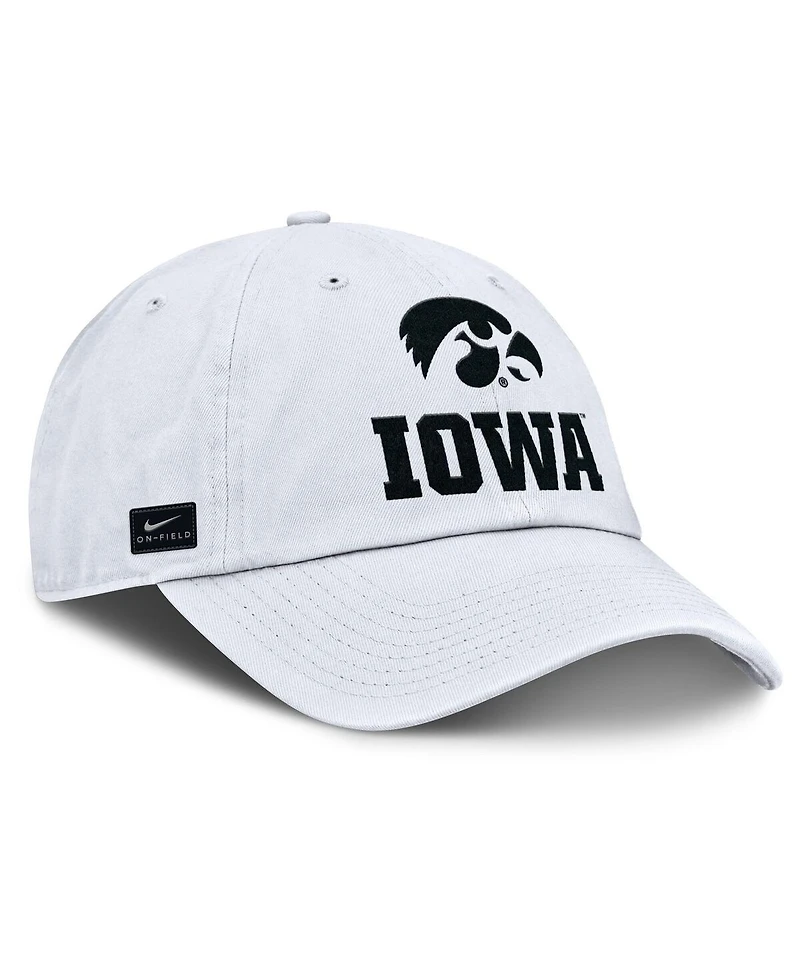 Nike Men's White Iowa Hawkeyes 2025 Sideline Club Adjustable Hat