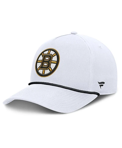 Fanatics Men's White Boston Bruins Rope A-Frame Adjustable Hat