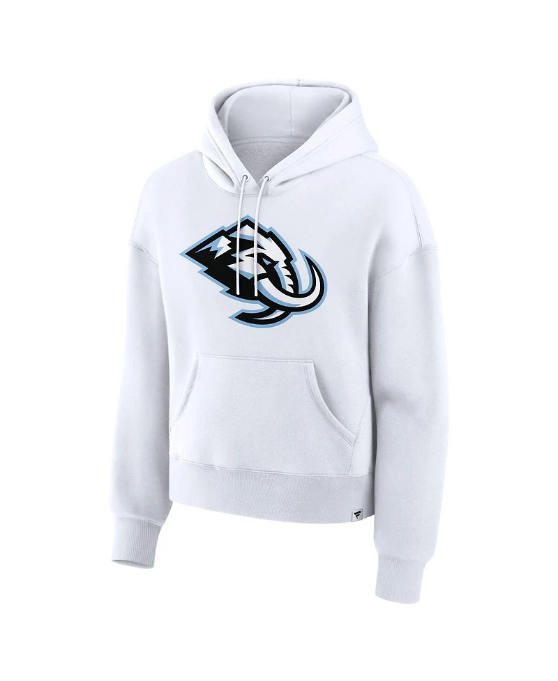 Fanatics Women's White Utah Mammoth Primary Logo Legacy Fleece Pullover Hoodie
