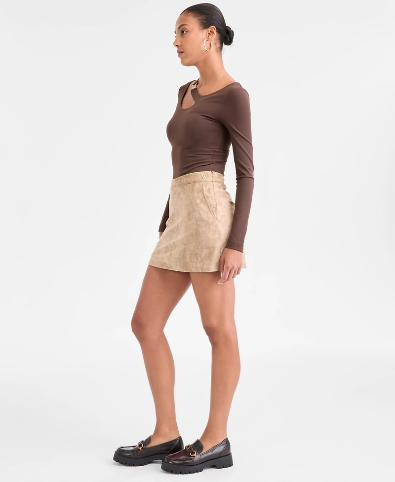Guess Women's Camryn Faux-Suede Mini Skirt