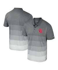 Colosseum Men's Gray Oklahoma Sooners Striped Mesh Polo Shirt