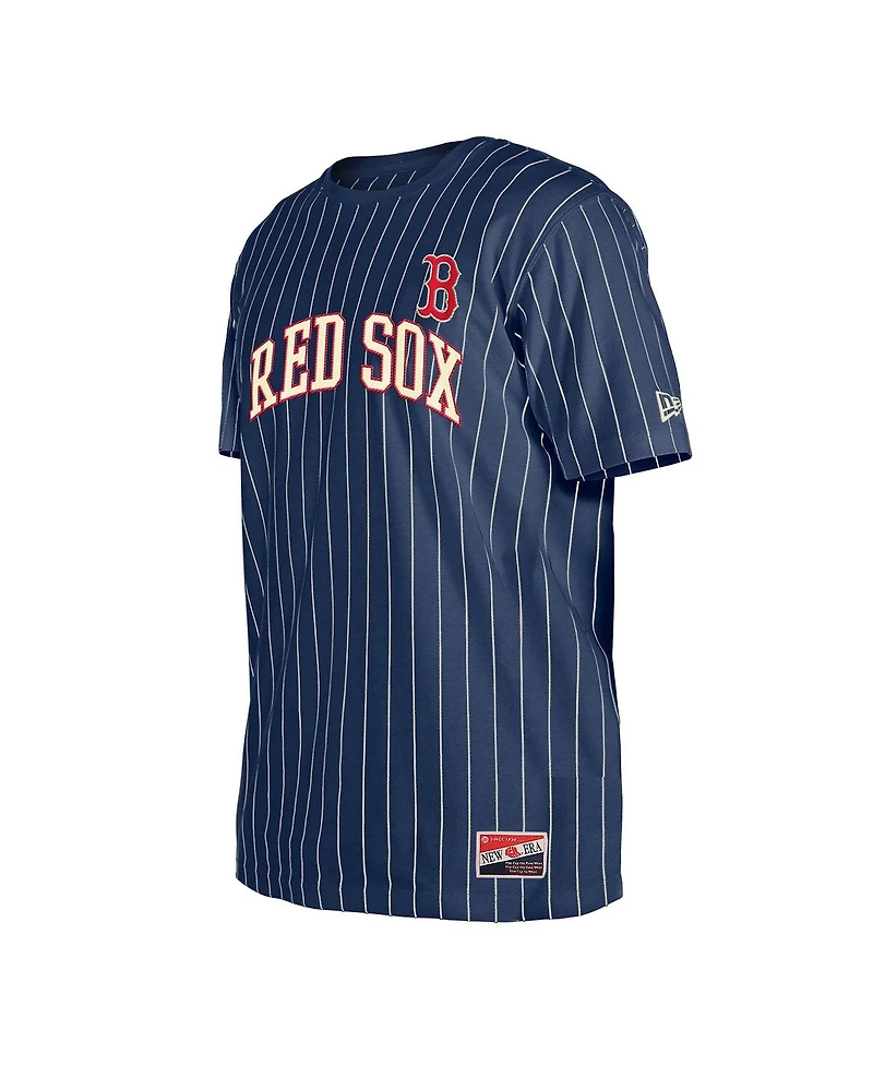New Era Men's Navy Boston Red Sox Throwback Pinstripe T-Shirt