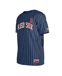 New Era Men's Navy Boston Red Sox Throwback Pinstripe T-Shirt