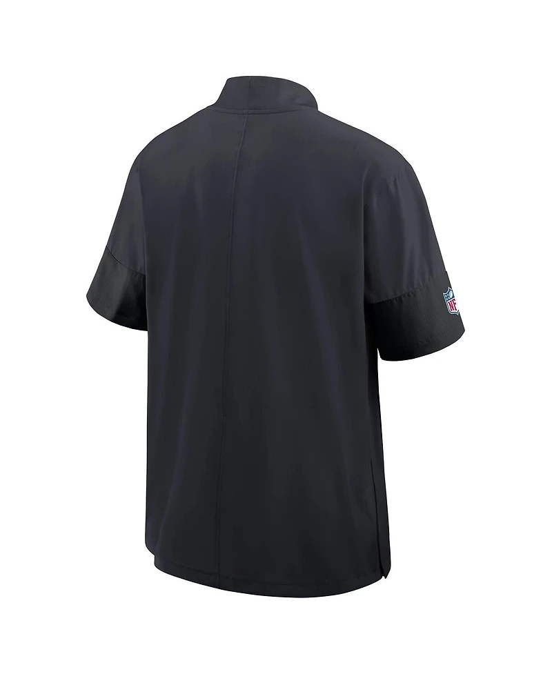 Nike Men's Navy Houston Texans Sideline Short Sleeve Quarter-Zip Performance Coach Jacket