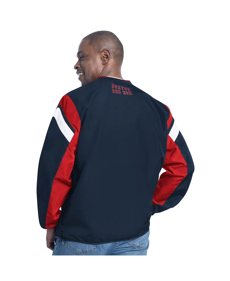 G-iii Sports by Carl Banks Men's Navy Boston Red Sox Double Coverage V-Neck Pullover Sweatshirt