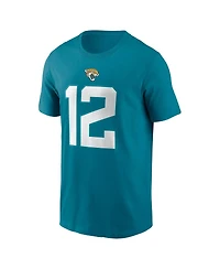 Nike Men's Travis Hunter Teal Jacksonville Jaguars 2025 Nfl Draft First Round Pick Name Number T-Shirt