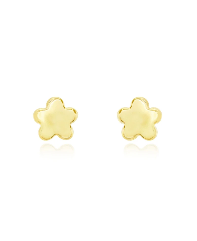 The Lovery Puffy Gold Flower Stud Earrings 14K Gold