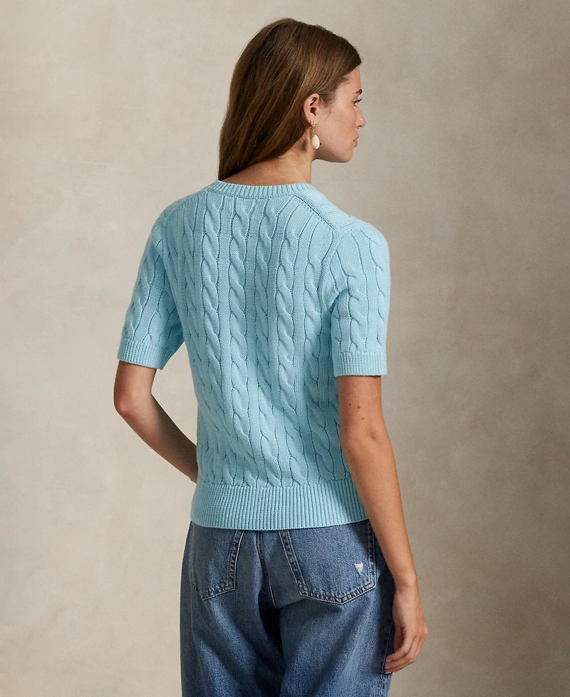 Polo Ralph Lauren Women's Cable-Knit Cotton Short-Sleeve Cardigan