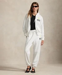 Polo Ralph Lauren Womens Big Pony Lightweight Fleece Zip Hoodie Sweatshirt Sweatpants