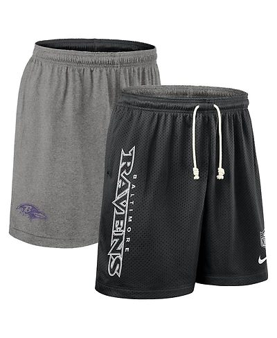 Nike Men's Black Baltimore Ravens Sideline Reversible Performance Shorts
