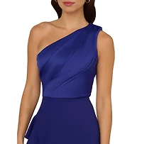 Adrianna Papell Women's One-Shoulder Satin Sheath Dress
