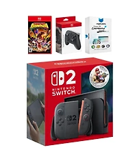 Nintendo Switch 2 + Mario Kart World Bundle with Donkey Kong Bonanza, Pro Controller and MightySkins Code Bundle